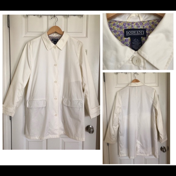Land’s End NWOT ivory rain coat - Picture 3 of 16